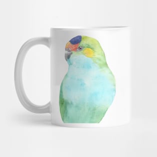 purple-crowned lorikeet watercolor portrait Mug